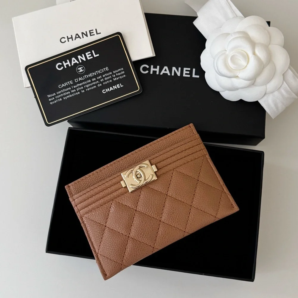 Chanel Boy Card Holder 21K, Brown - Picture 12 of 12